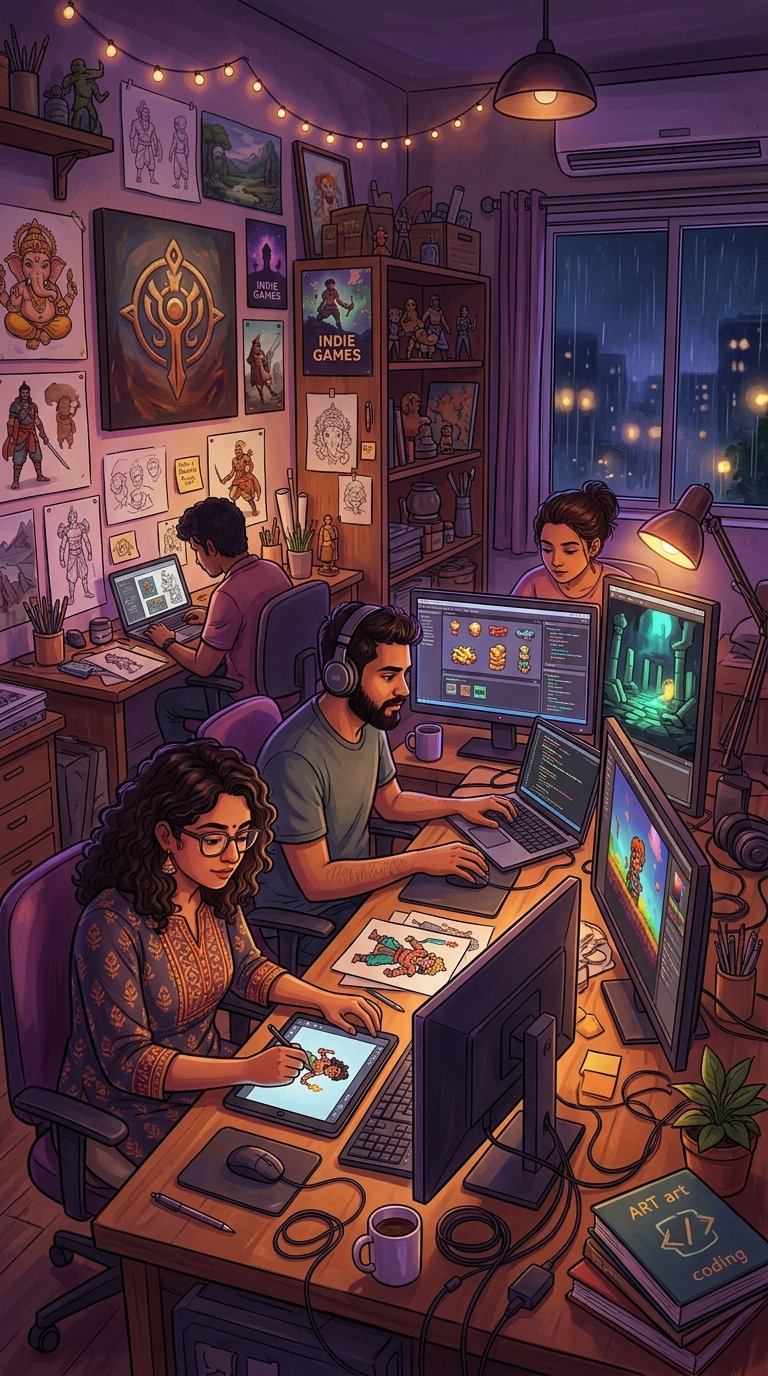 Indie game development scene in India — small teams creating original work